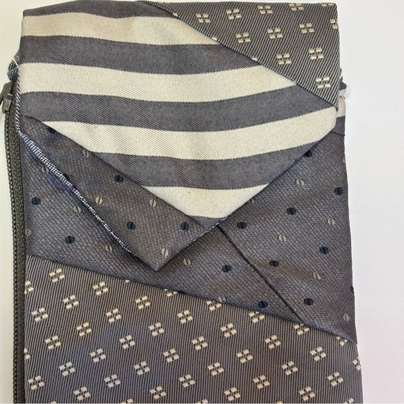 Ten Thousand Villages Handmade Patchwork Vintage Ties Soft Edges Purse Gray NEW - Picture 5 of 12
